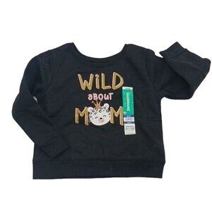 Garanimals Sweatshirt Black Crew Neck Cat Wild About Mom Baby Girl 24 Months
